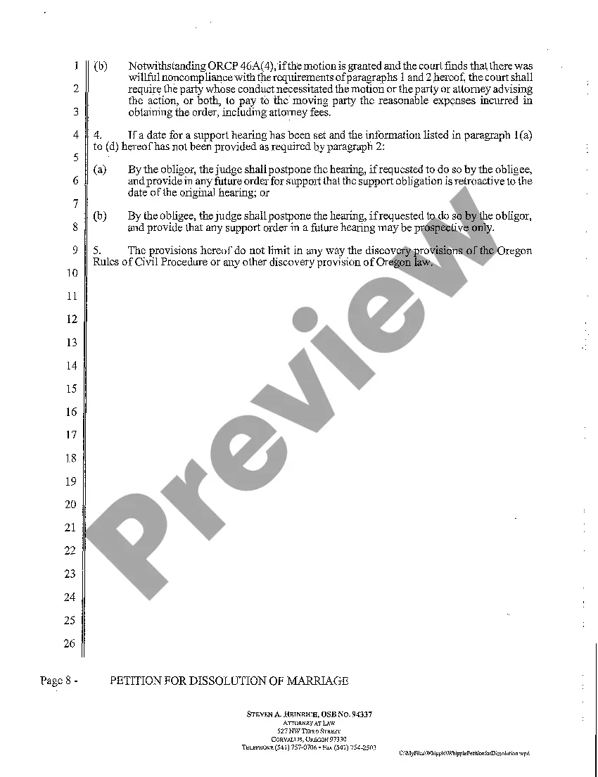 Preview A01 Petition for Dissolution of Marriage
