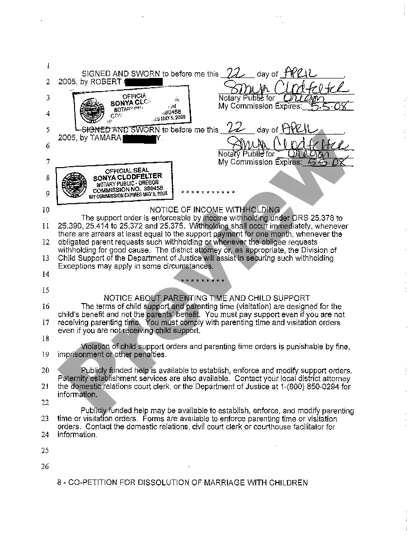 Preview A01 Co-Petition for Dissolution of Marriage with Children