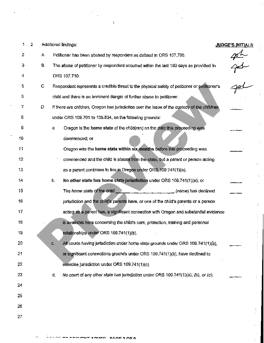 Preview A02 Restraining Order to Prevent Abuse