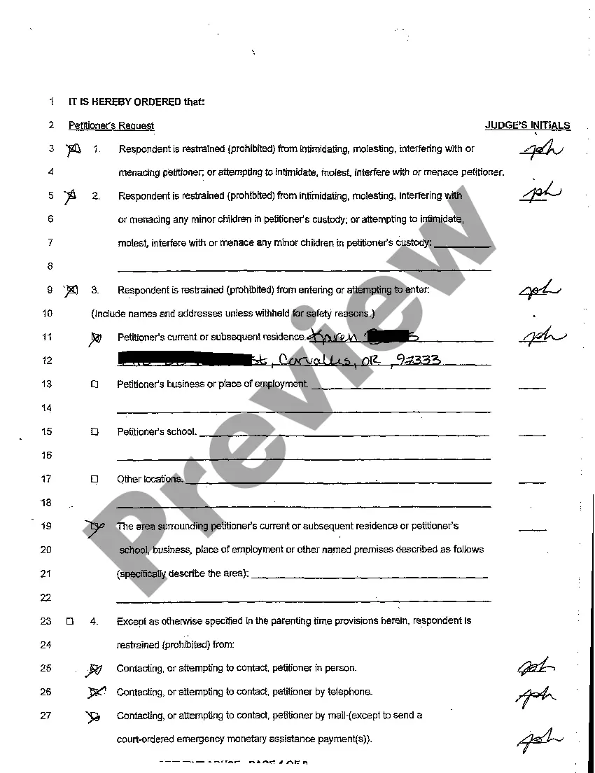 Preview A02 Restraining Order to Prevent Abuse