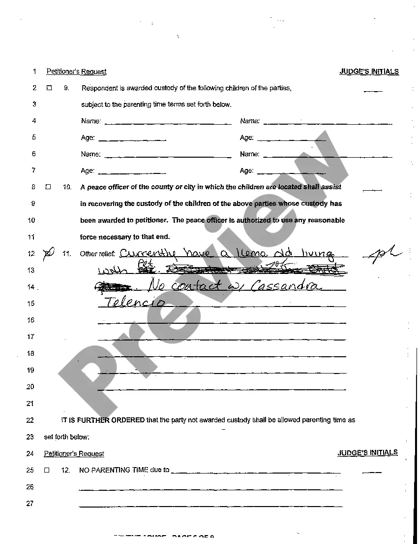 Preview A02 Restraining Order to Prevent Abuse