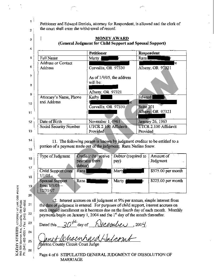 Get A14 Stipulated General Judgment of Dissolution of Marriage Preview A14 Stipulated General Judgment of Dissolution of Marriage