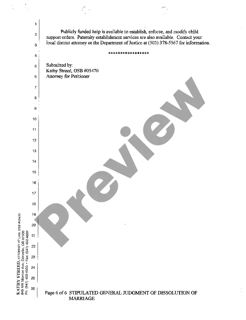 Get A14 Stipulated General Judgment of Dissolution of Marriage Preview A14 Stipulated General Judgment of Dissolution of Marriage