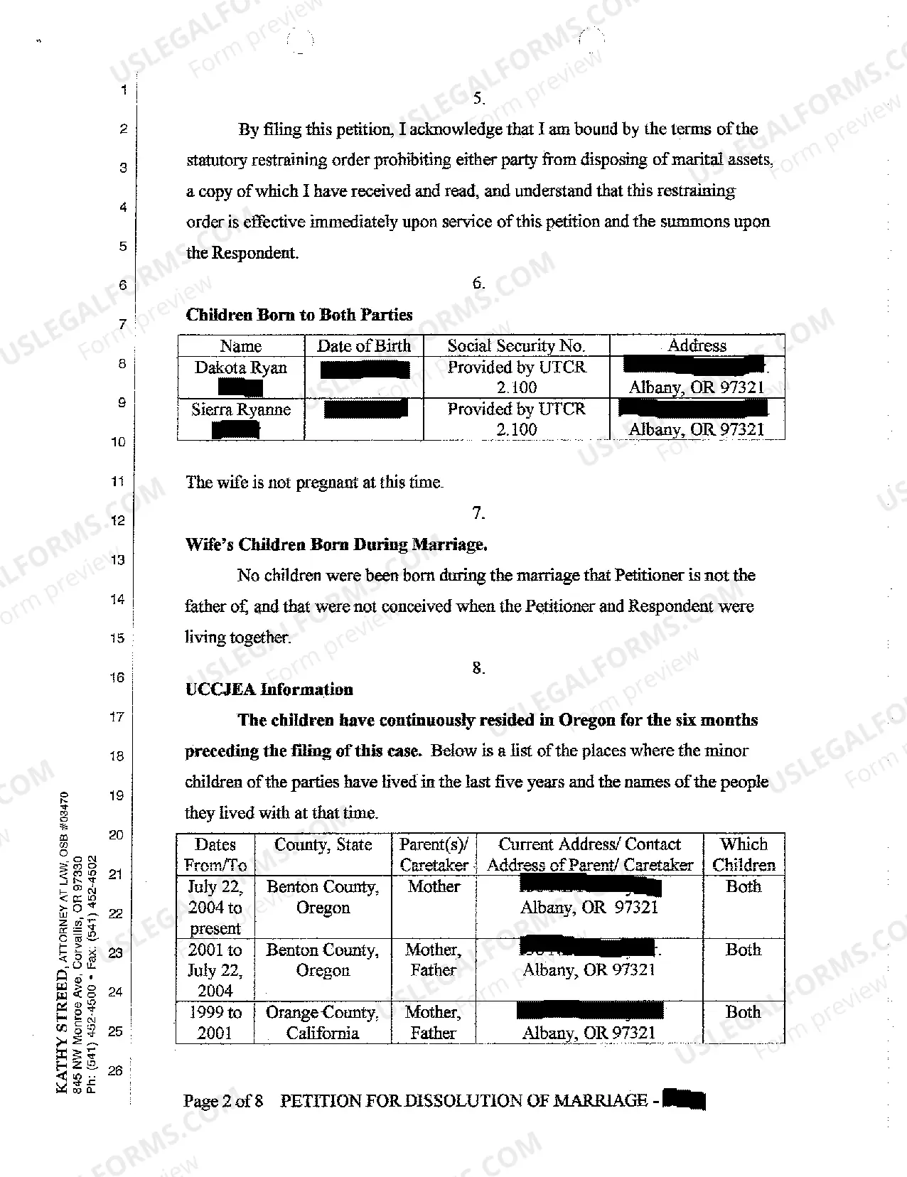 Preview A01 Petition for Dissolution of Marriage