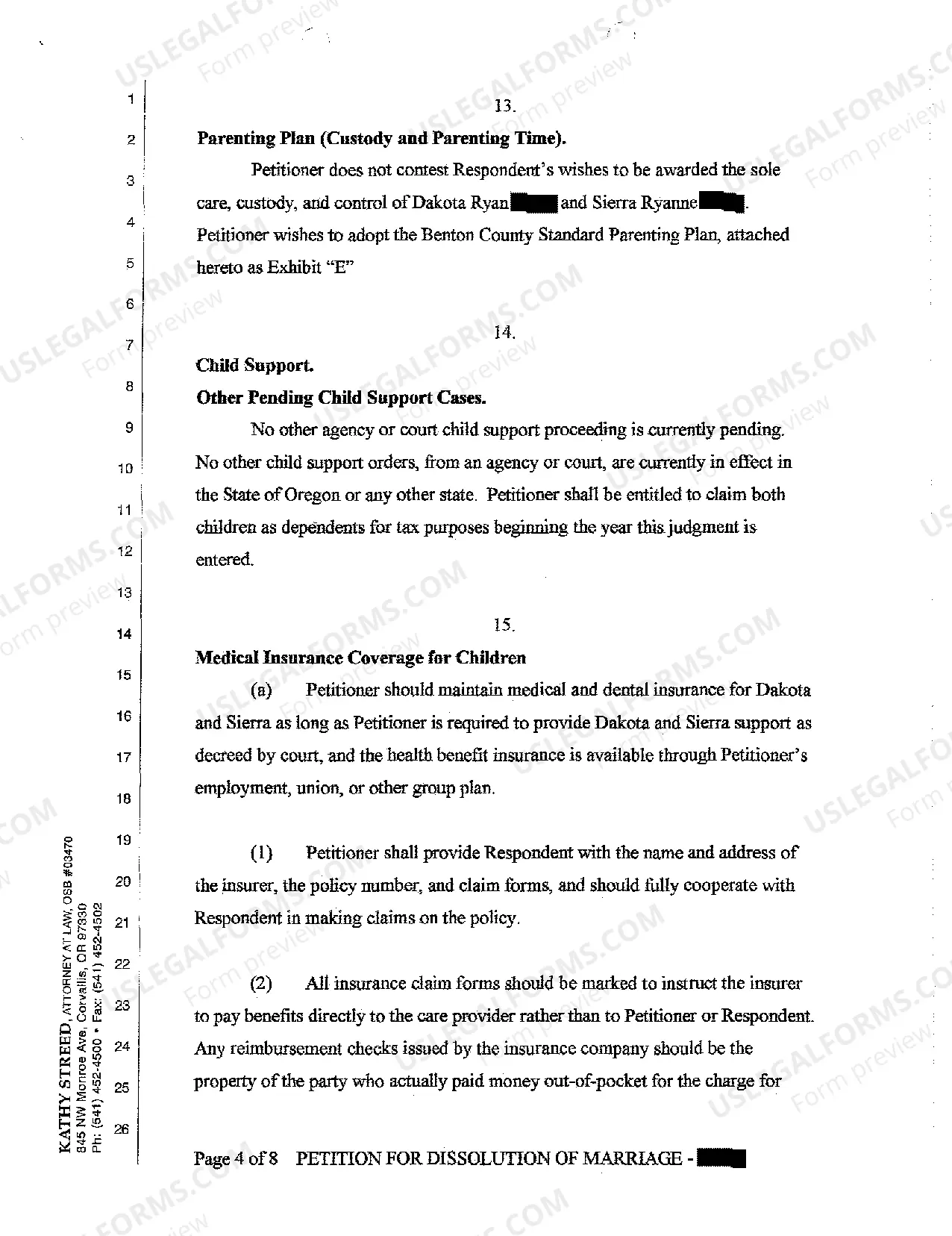 Preview A01 Petition for Dissolution of Marriage