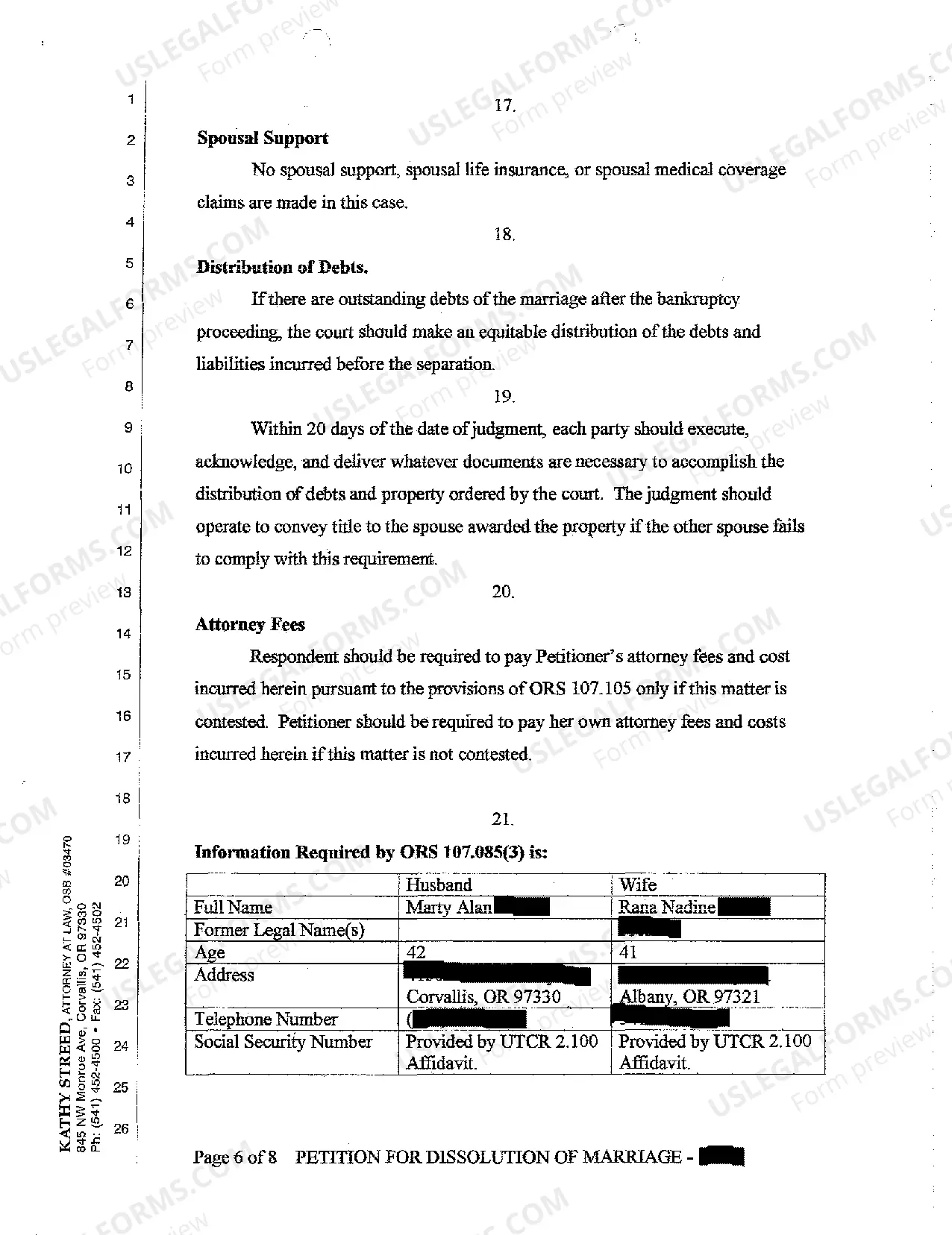 Preview A01 Petition for Dissolution of Marriage