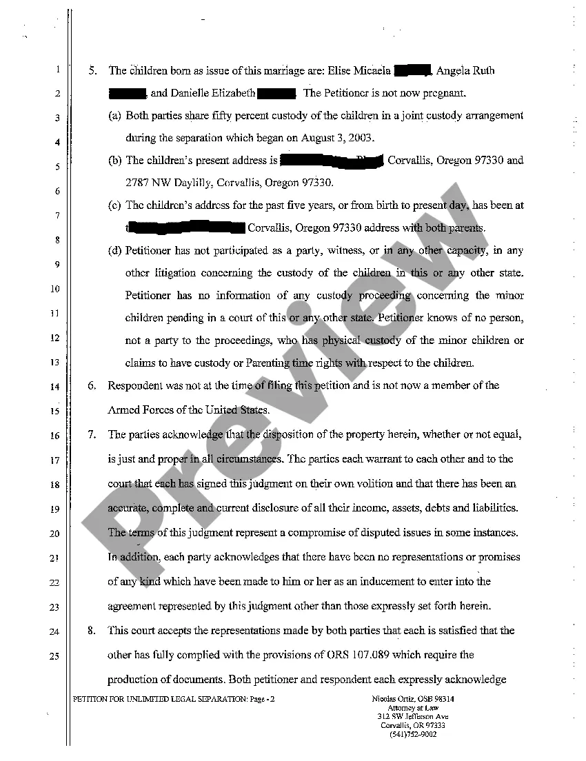 Get A01 General Judgment for Unlimited Legal Separation Preview A01 General Judgment for Unlimited Legal Separation
