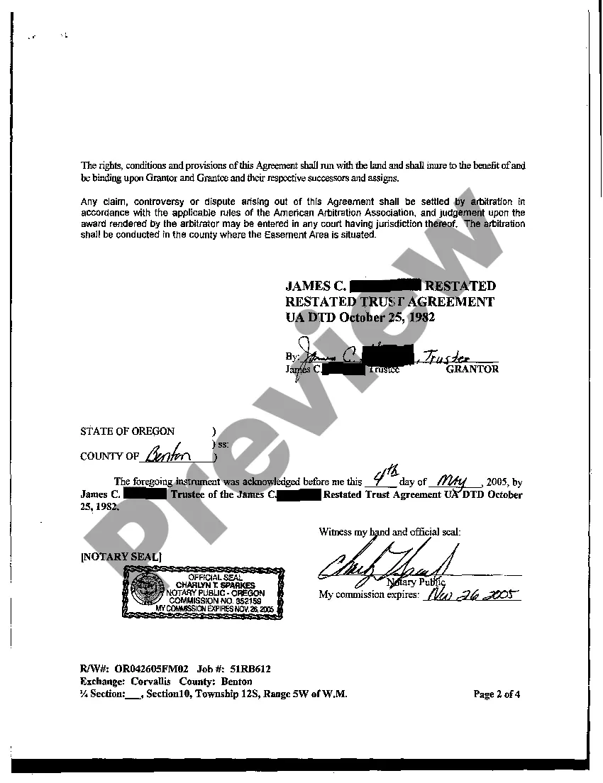 Preview Easement and Right of Way for Telecommunications