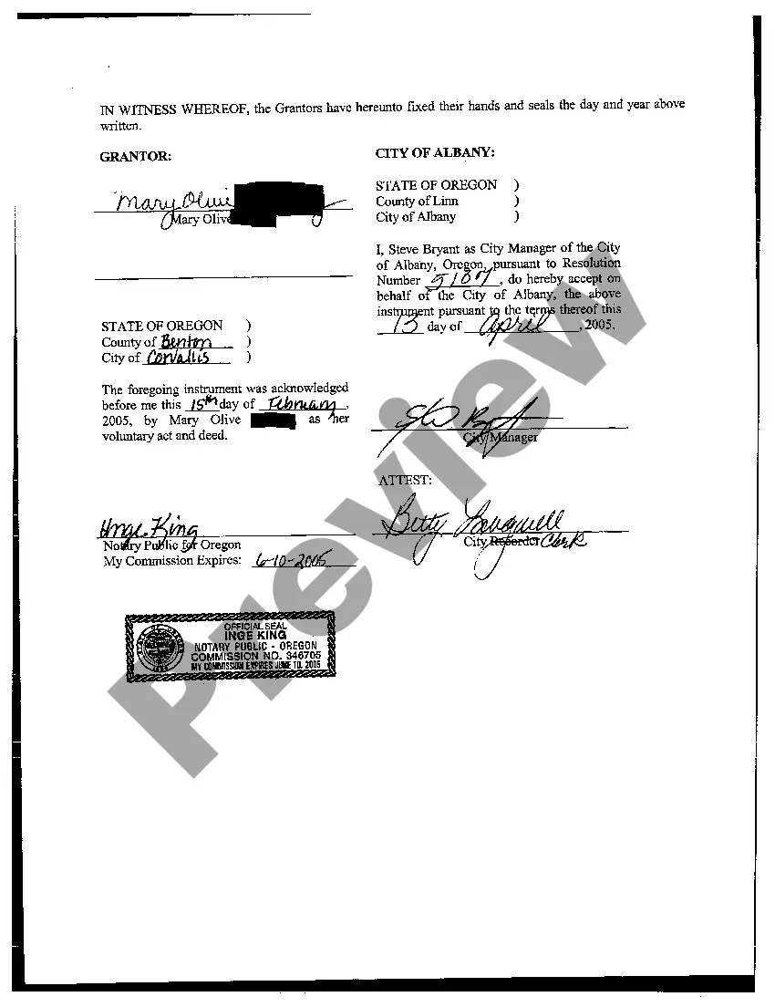 Preview Easement for Public Utilities