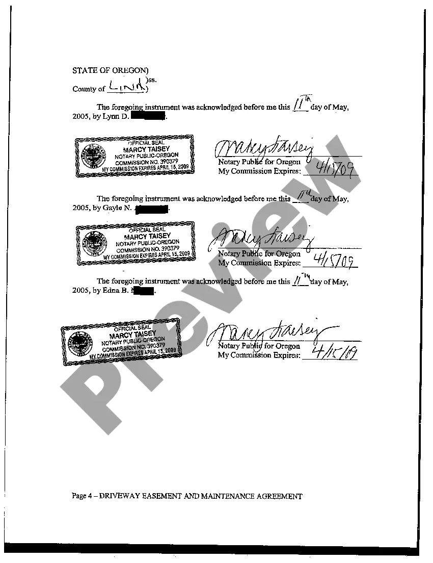 Get Driveway Easement and Maintenance Agreement Preview Driveway Easement and Maintenance Agreement