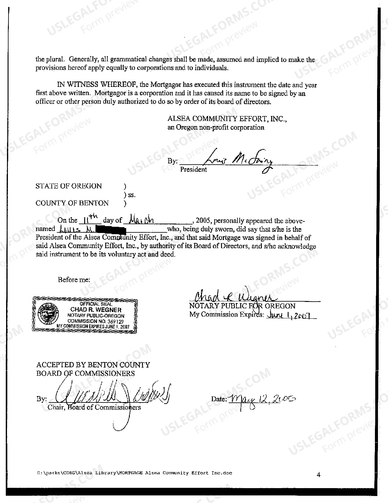 Preview Sample Mortgage for a Company