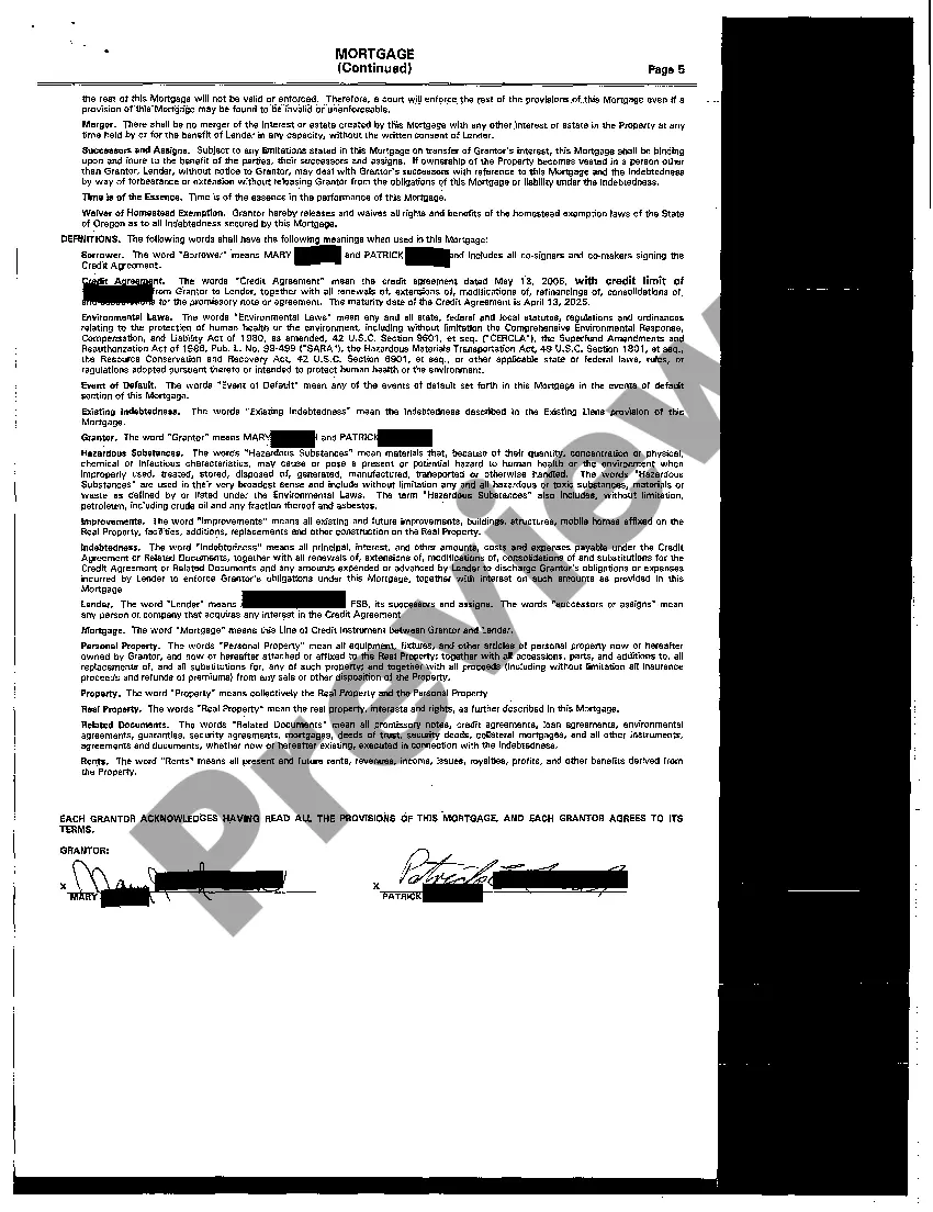 Preview Line of Credit Instrument