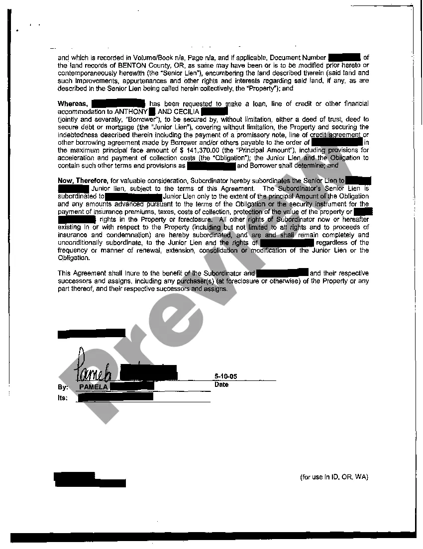 Preview Real Estate Subordination Agreement