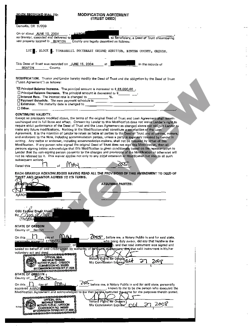 Preview Modification Agreement