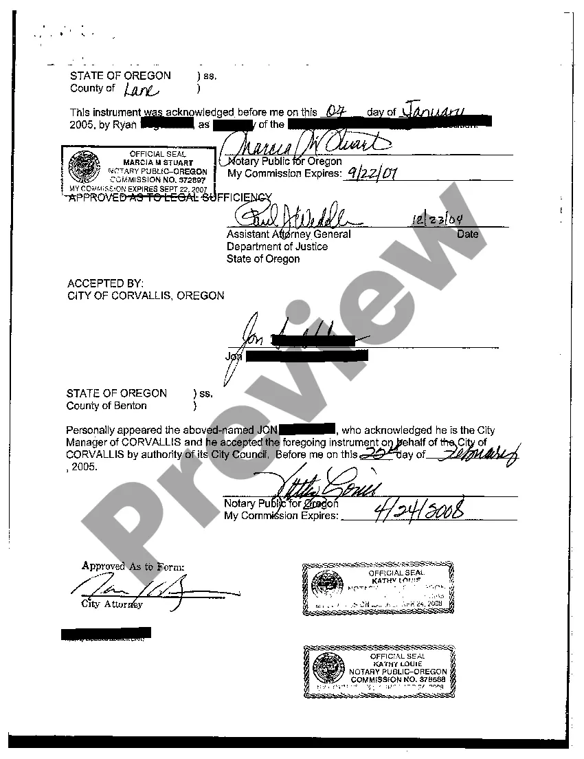 Preview Easement from State to City for Roadway Expansion