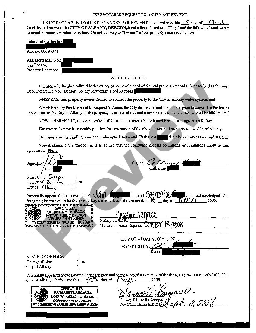 Get Irrevocable Request to Annex Agreement Preview Irrevocable Request to Annex Agreement