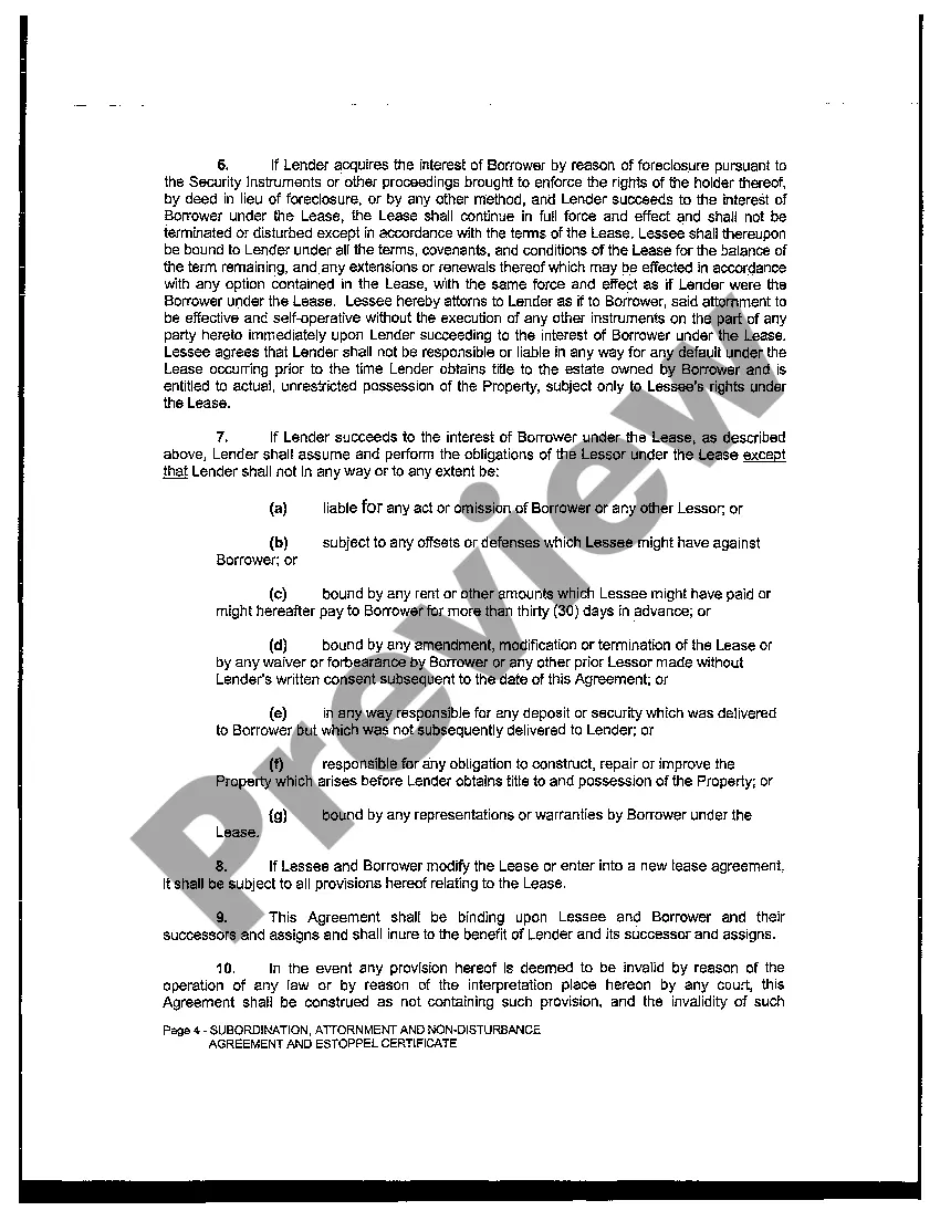 Get Subordination, Attornment and Nondisturbance Agreement and Estoppel Certificate Preview Subordination, Attornment and Nondisturbance Agreement and Estoppel Certificate