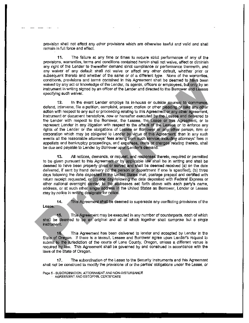 Get Subordination, Attornment and Nondisturbance Agreement and Estoppel Certificate Preview Subordination, Attornment and Nondisturbance Agreement and Estoppel Certificate