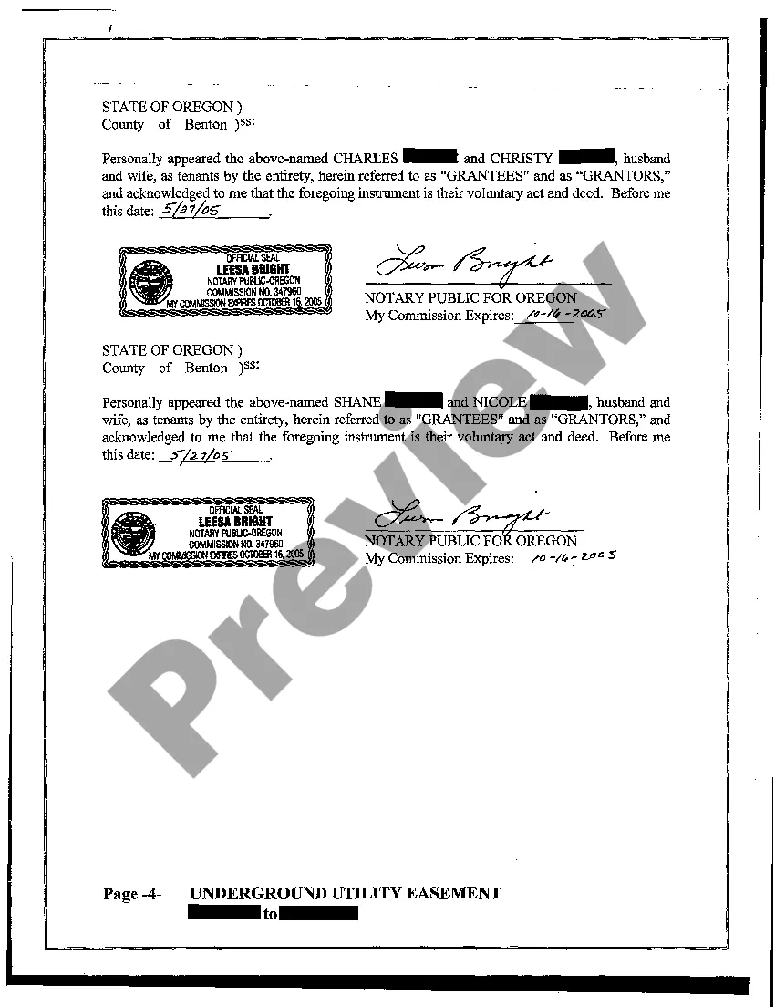 Get Grant of Underground Utility Easement Preview Grant of Underground Utility Easement