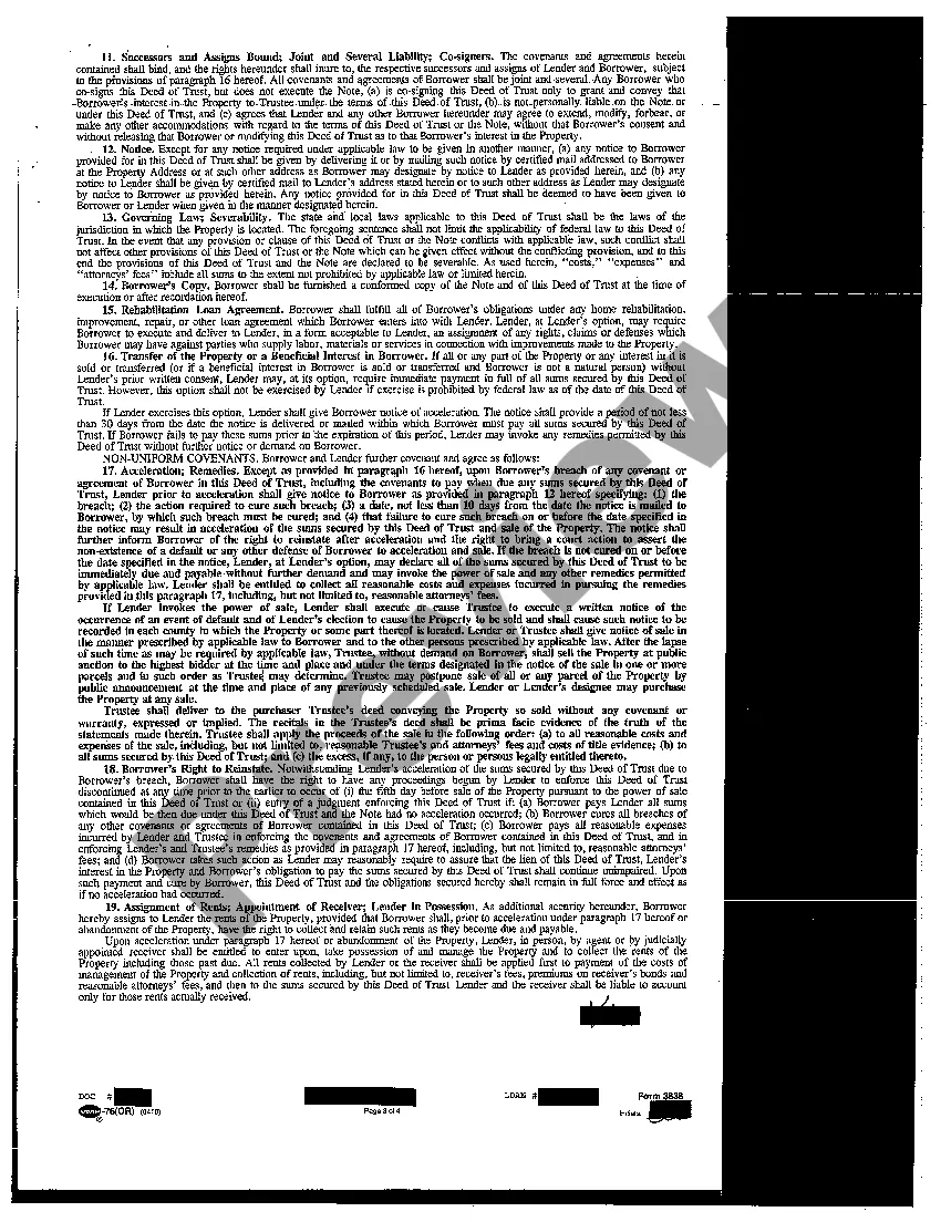 Preview Deed of Trust and Request for Notice of Default