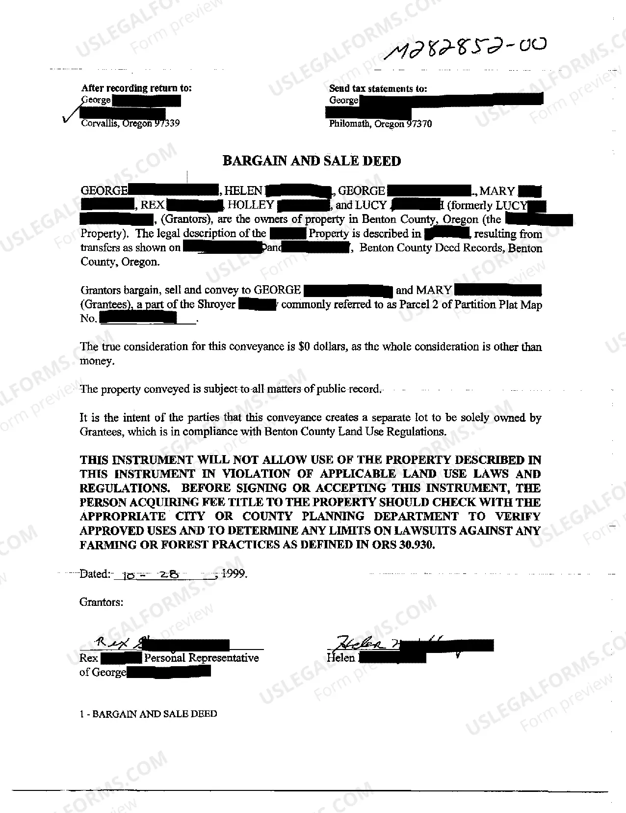 Preview Statutory Bargain and Sale Deed