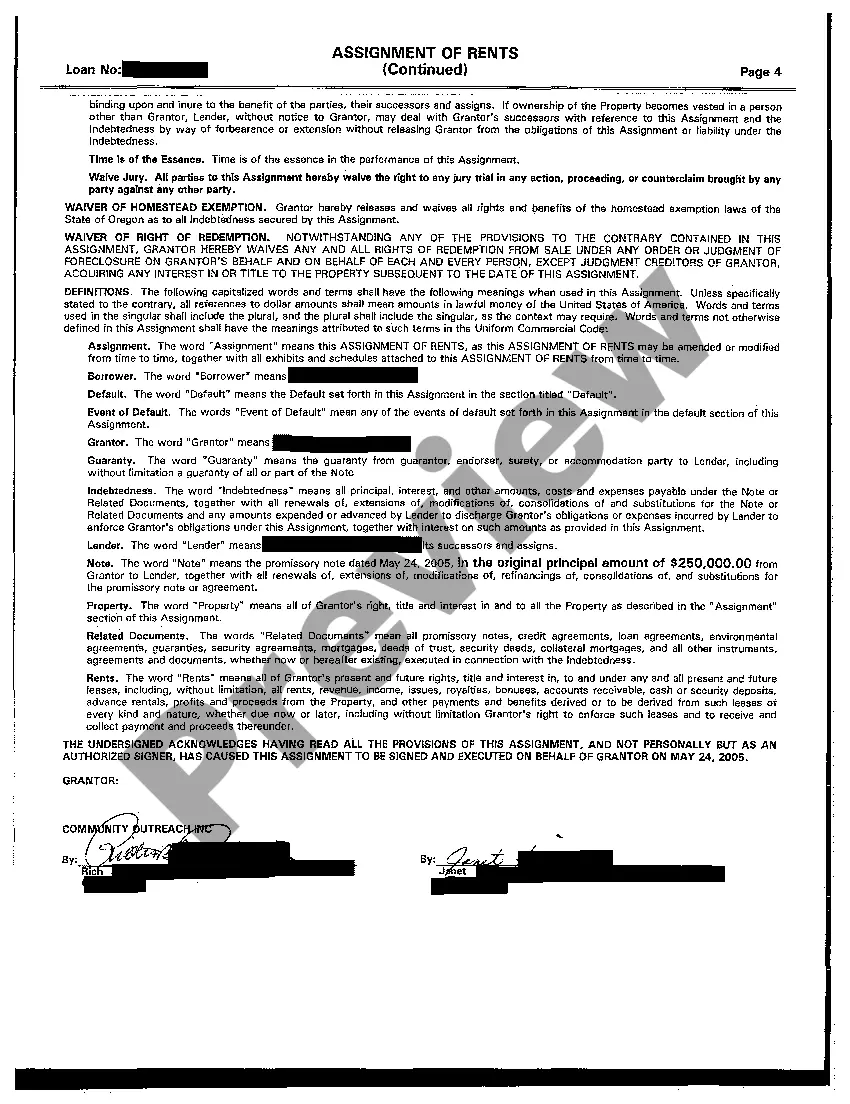 Get Assignment of Rents Preview Assignment of Rents