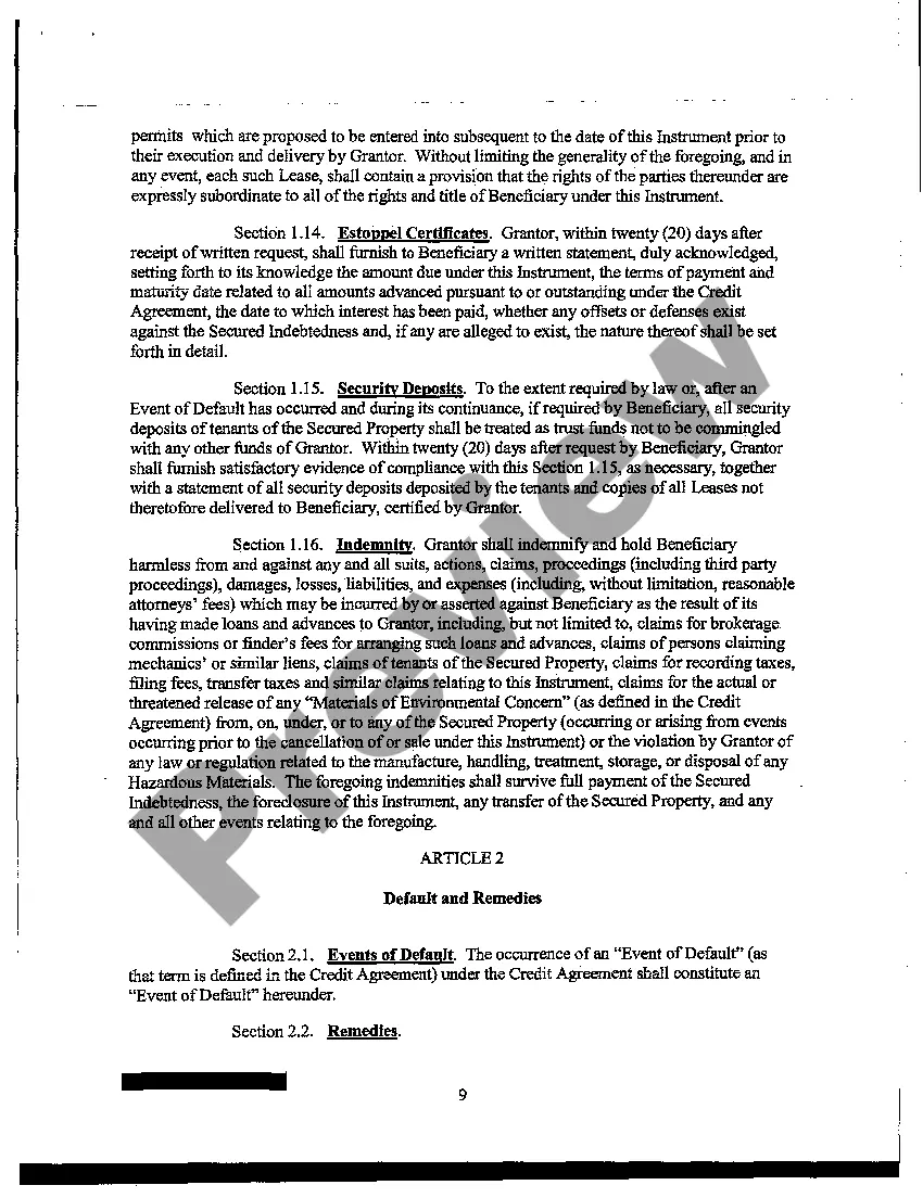 Preview Line of Credit Instrument