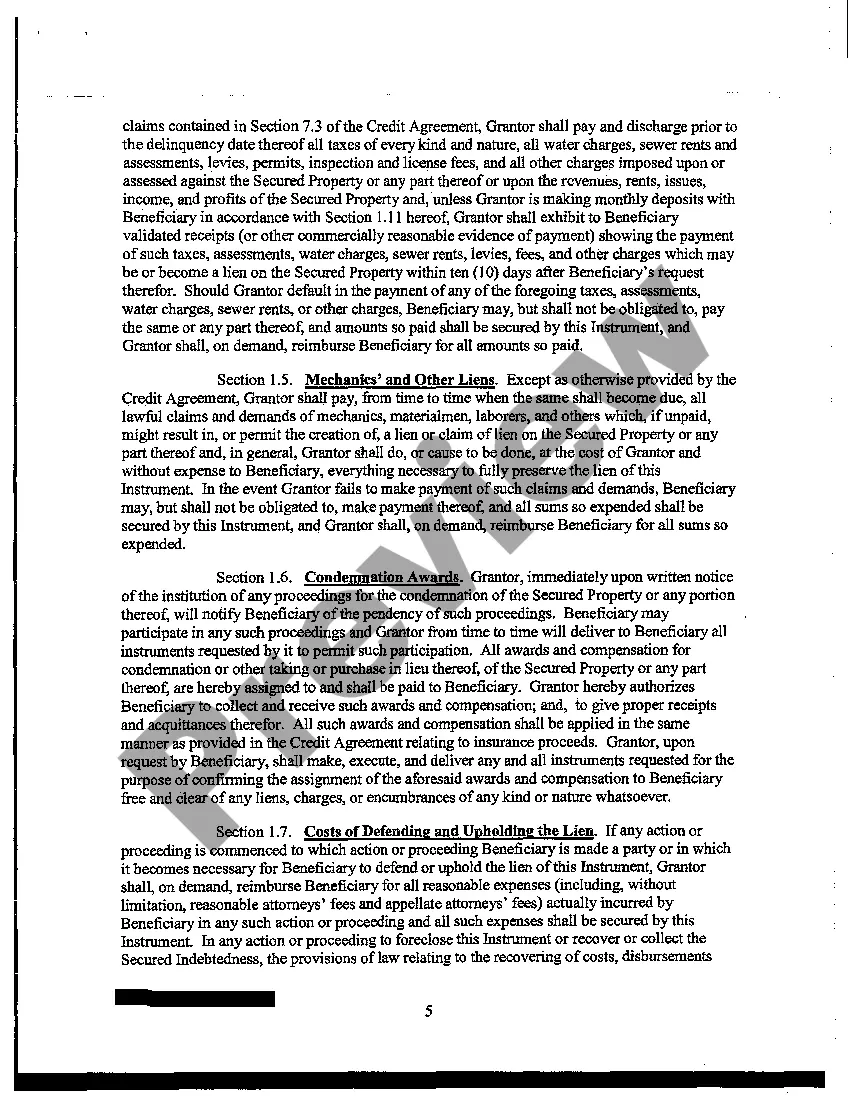 Preview Line of Credit Instrument