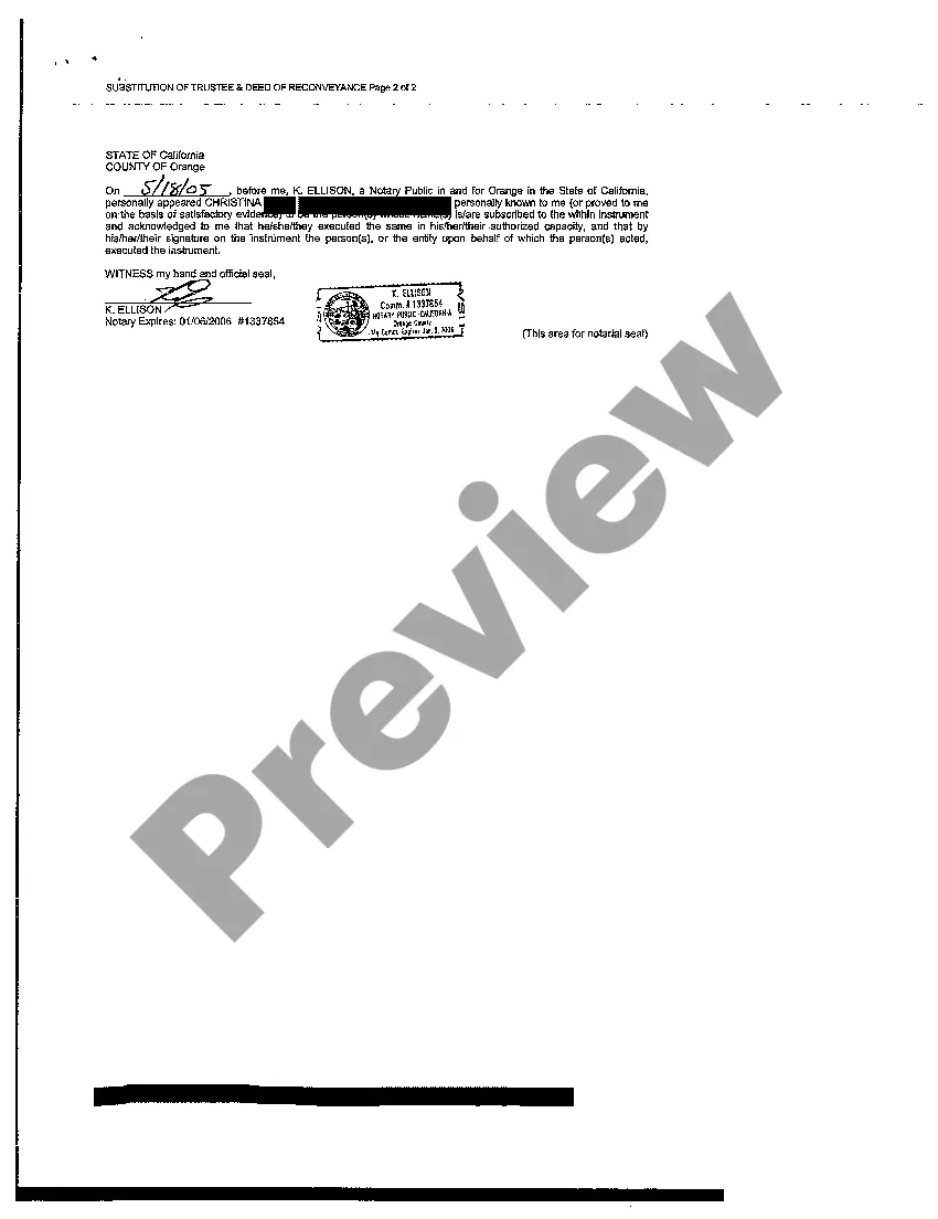 Get Substitution of Trustee and Deed Reconveyance Preview Substitution of Trustee and Deed Reconveyance