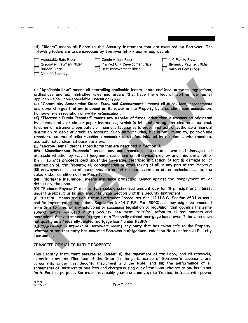 Preview Sample Deed of Trust