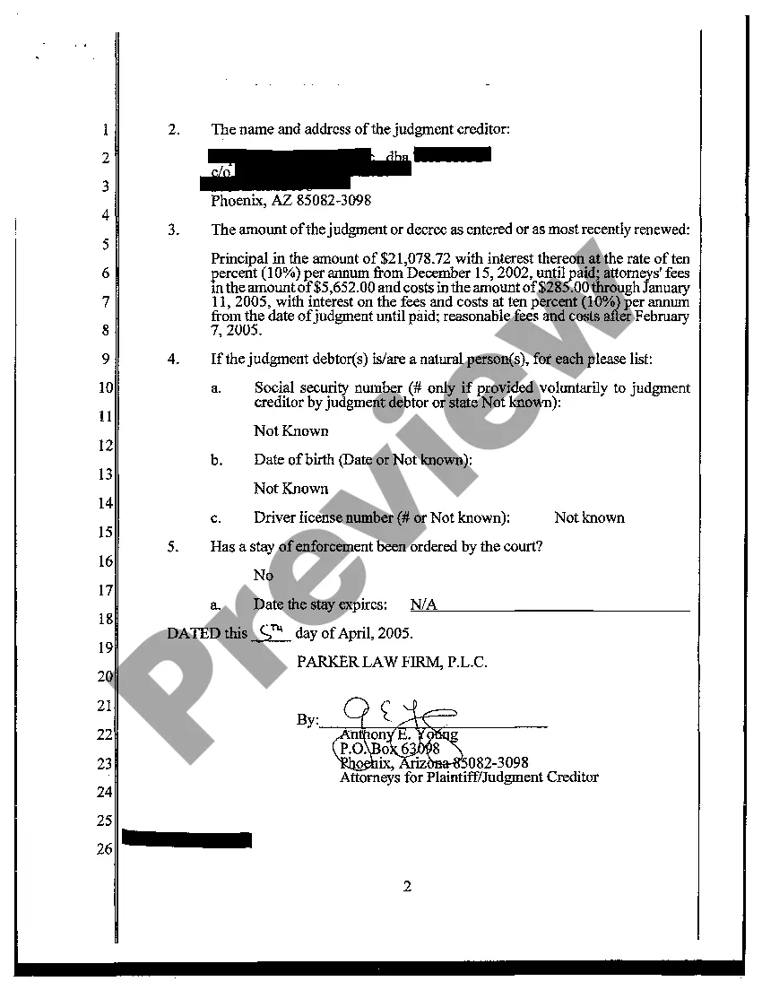 Preview A02 Money Judgment Information Statement