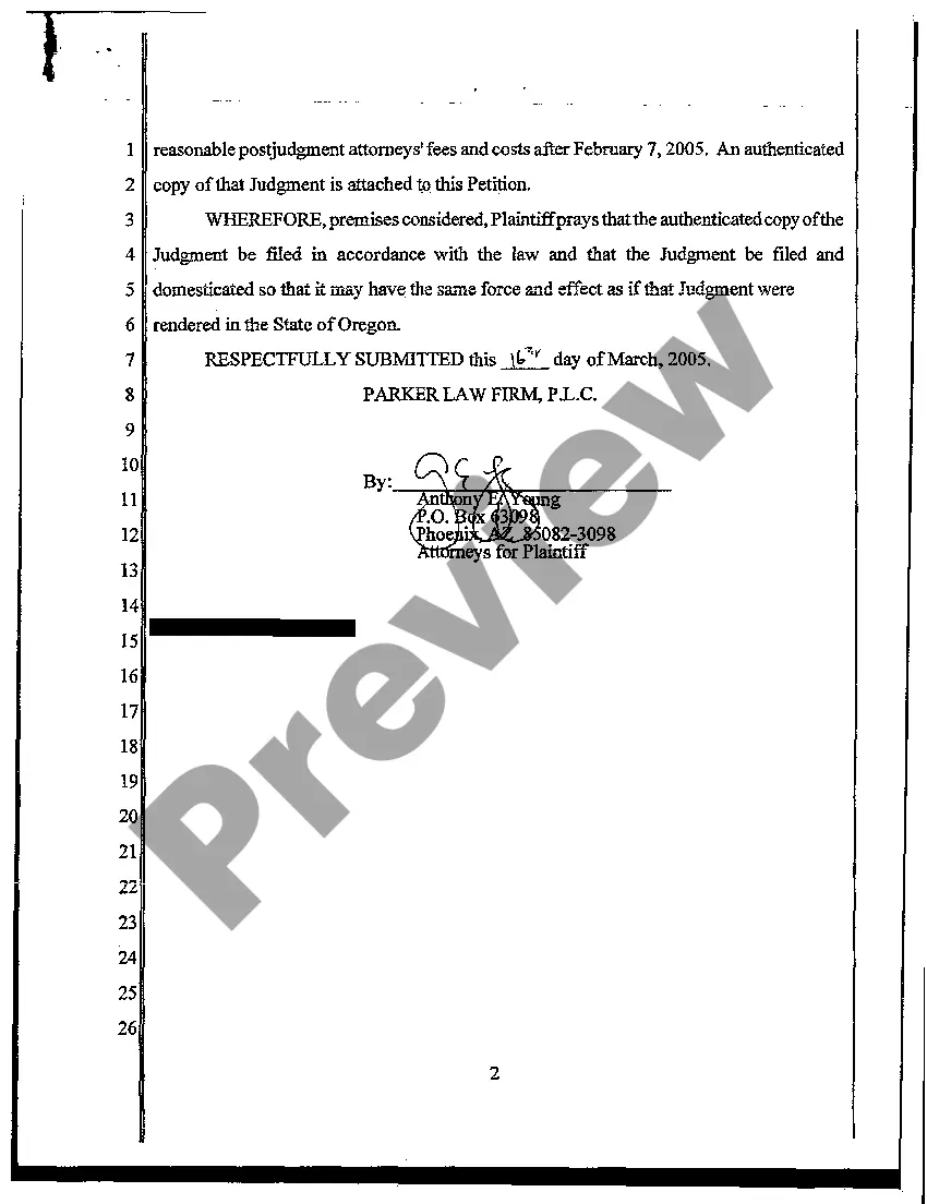 Get A03 Petition to Enforce Foreign Judgment Preview A03 Petition to Enforce Foreign Judgment