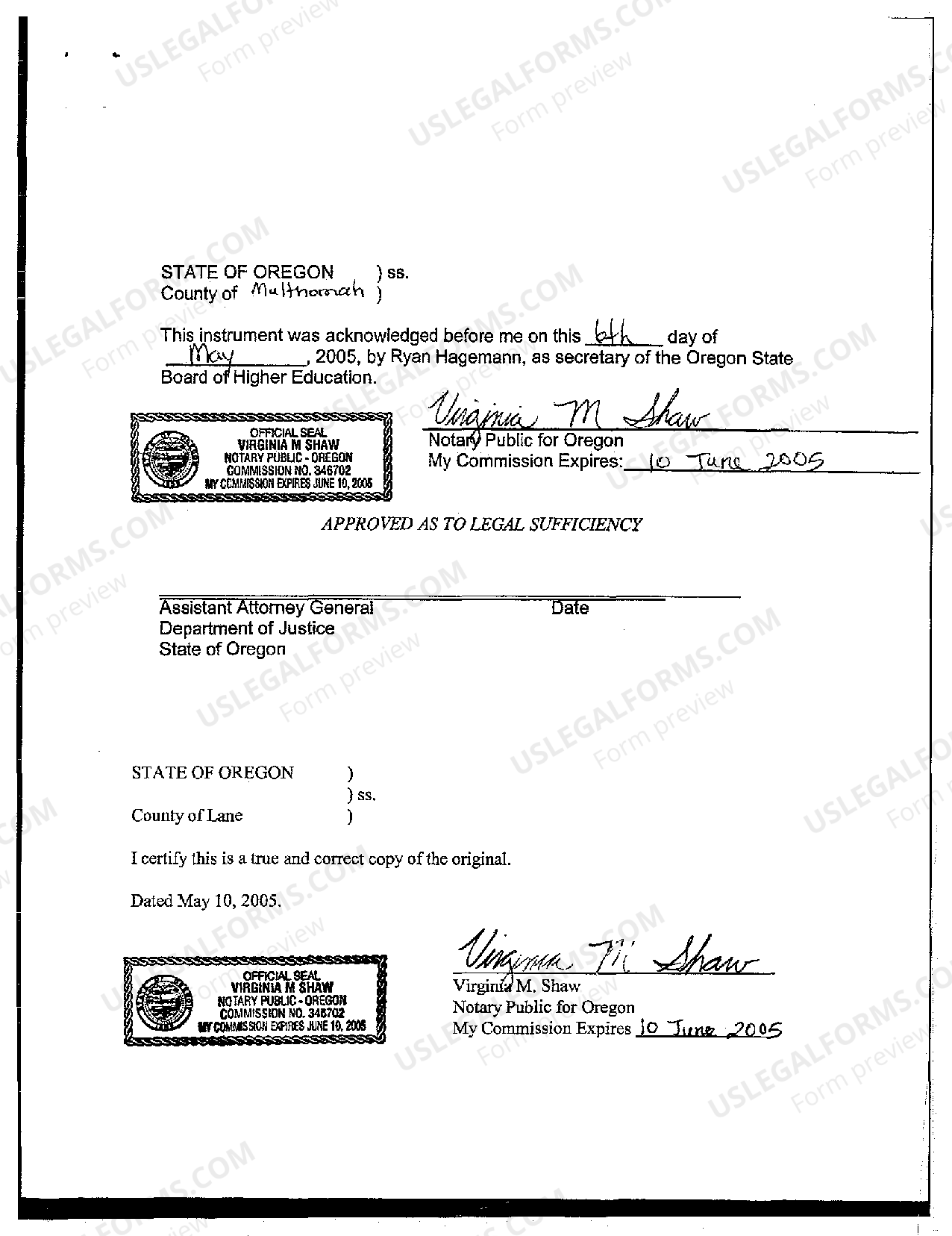 Hillsboro Oregon Underground Right of Way Easement US Legal Forms