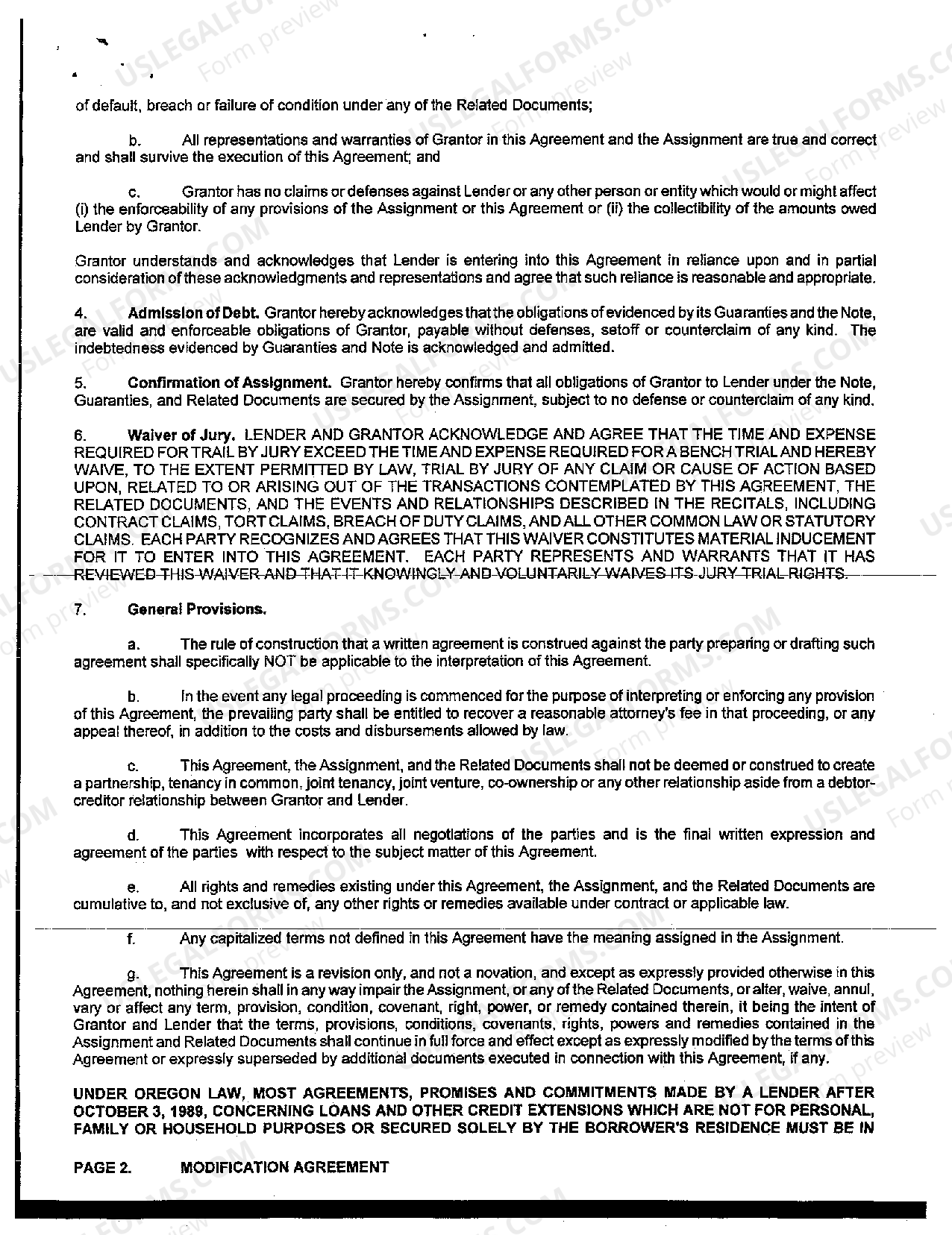 Oregon Modification of Assignment of Land Sale Contract US Legal Forms