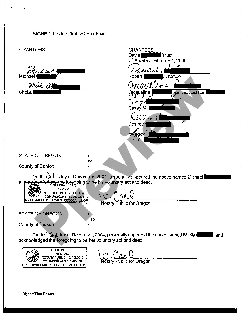 Get Right of First Refusal Preview Right of First Refusal