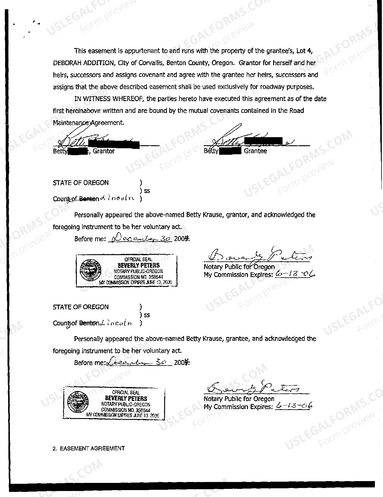 Preview Easement Agreement for Roadway