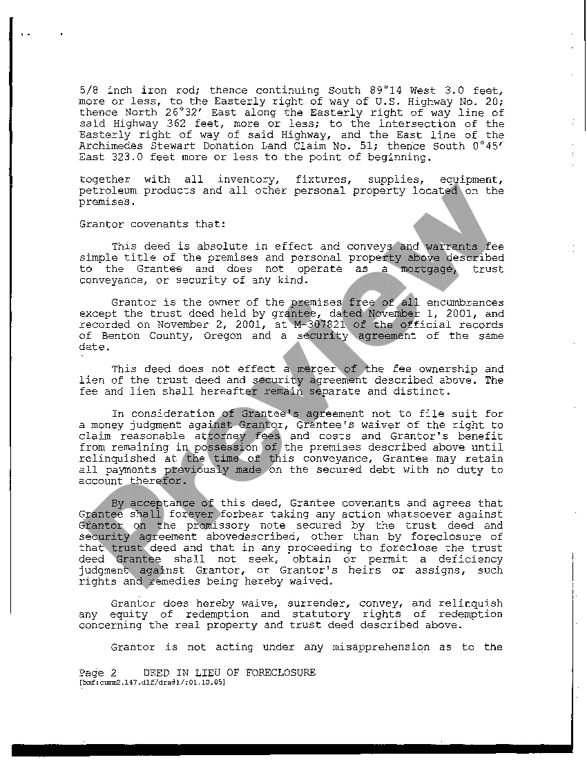 Get A02 Deed in Lieu of Foreclosure Preview A02 Deed in Lieu of Foreclosure