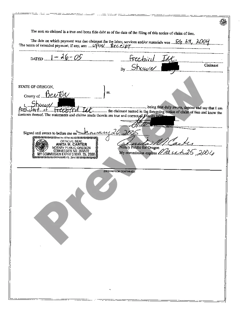 Get Notice of Claim of Lien Upon Chattels Preview Notice of Claim of Lien Upon Chattels