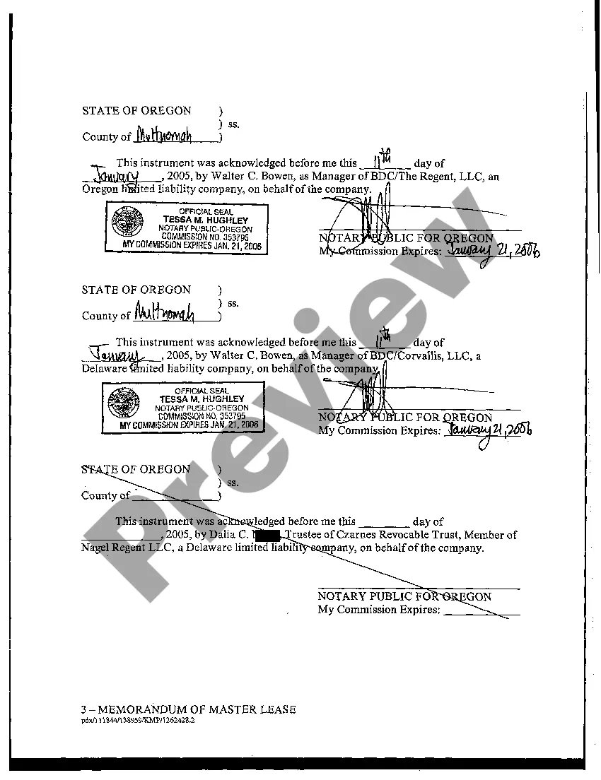 Preview A02 Memorandum of Master Lease