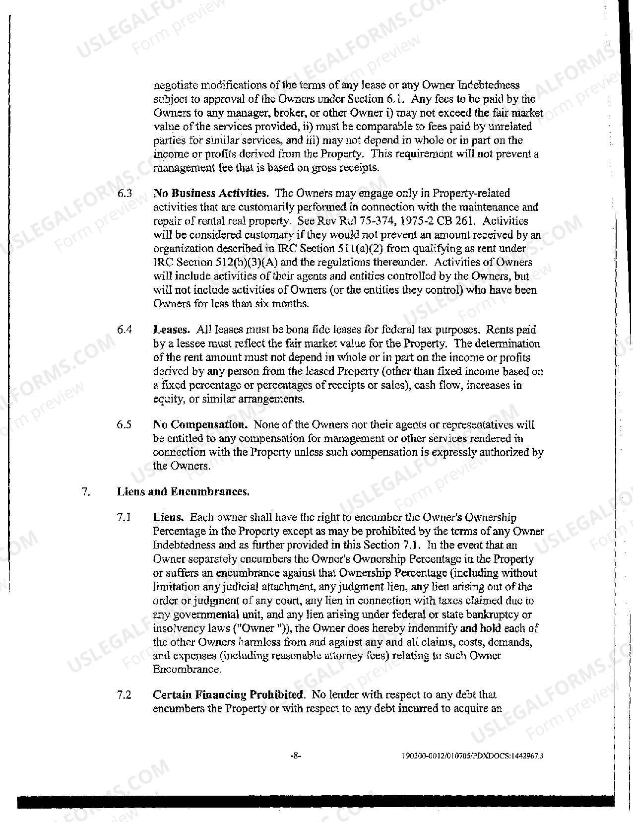 Preview A03 Regent Retirement Residence, Portland, Oregon Tenancy in Common Agreement