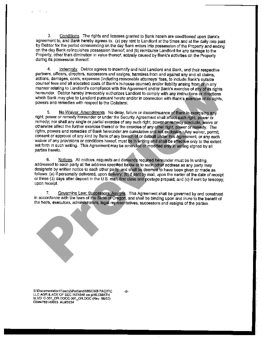 Get Agreement and Acknowledgment of Security Interest Preview Agreement and Acknowledgment of Security Interest