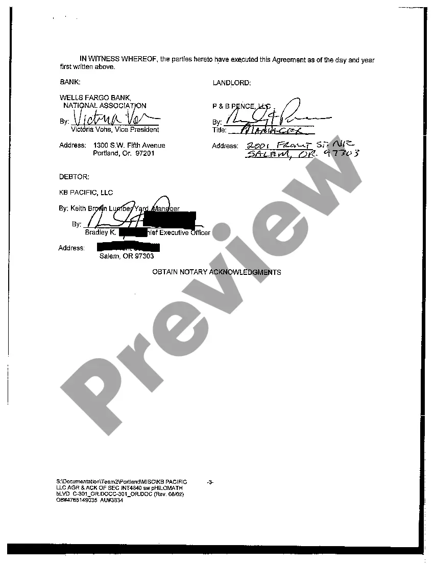 Get Agreement and Acknowledgment of Security Interest Preview Agreement and Acknowledgment of Security Interest