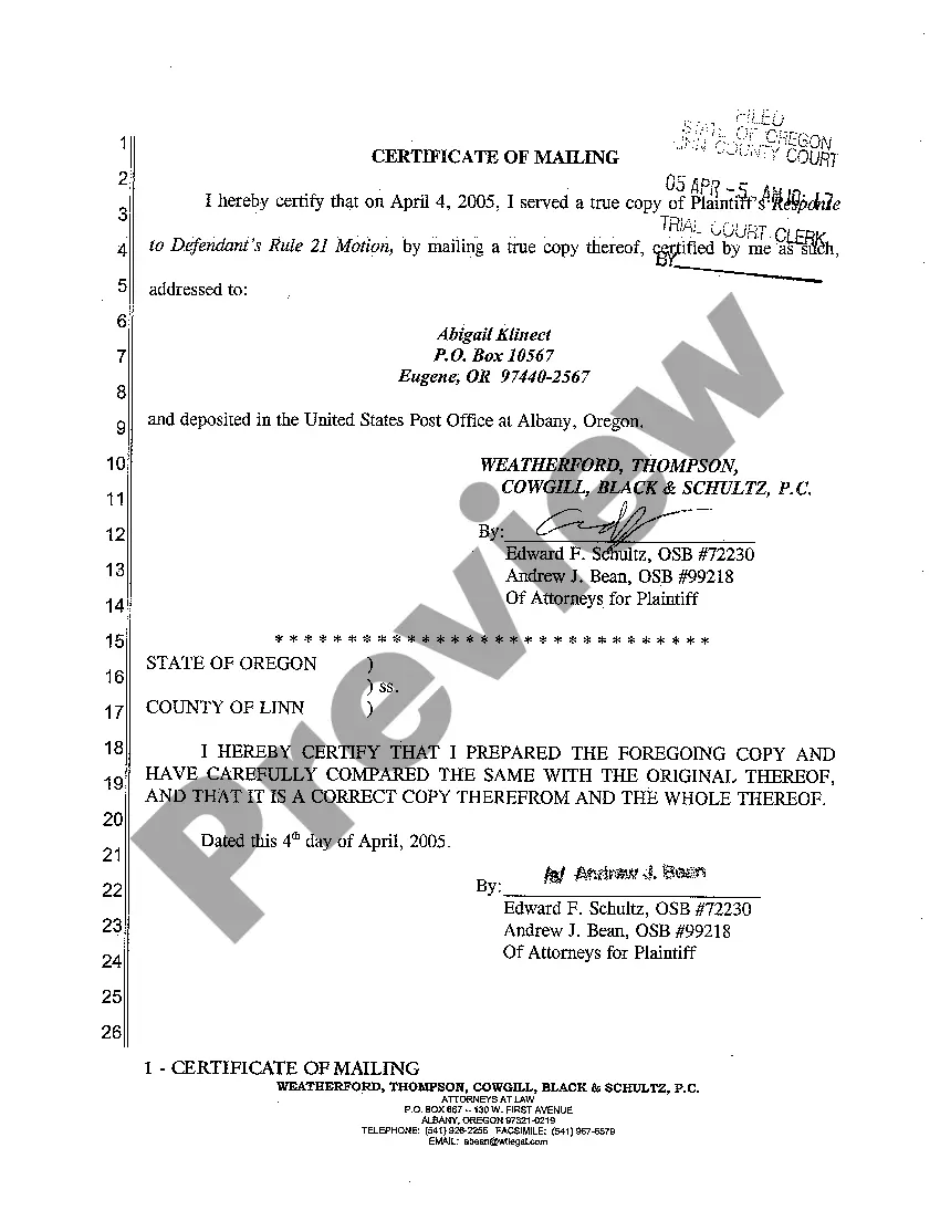 Preview A03 Response to Defendant's Rule 21 Motion