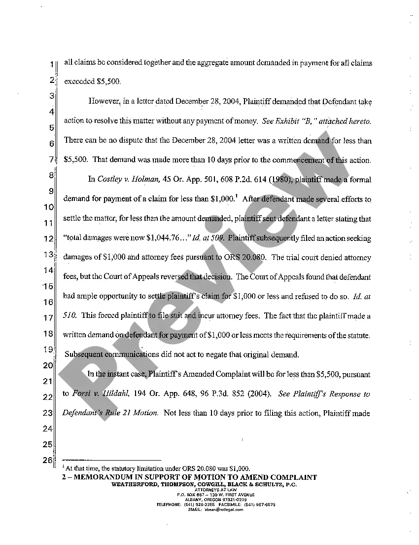 Preview A05 Memorandum In Support of Motion to Amend Complaint