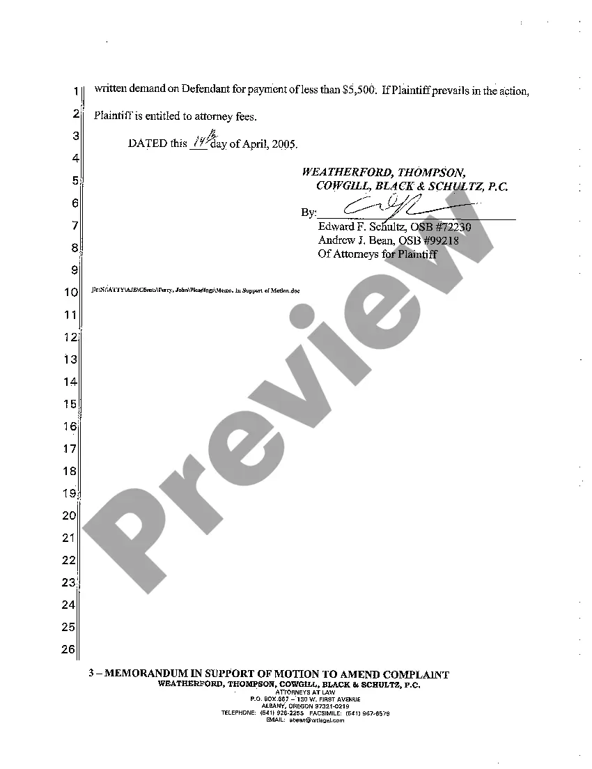 Preview A05 Memorandum In Support of Motion to Amend Complaint