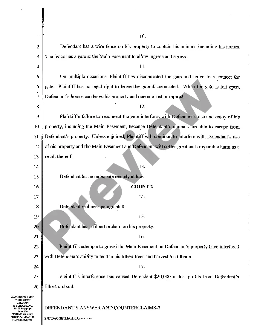 Preview A09 Defendant's Answer and Counterclaims to Amended Complaint