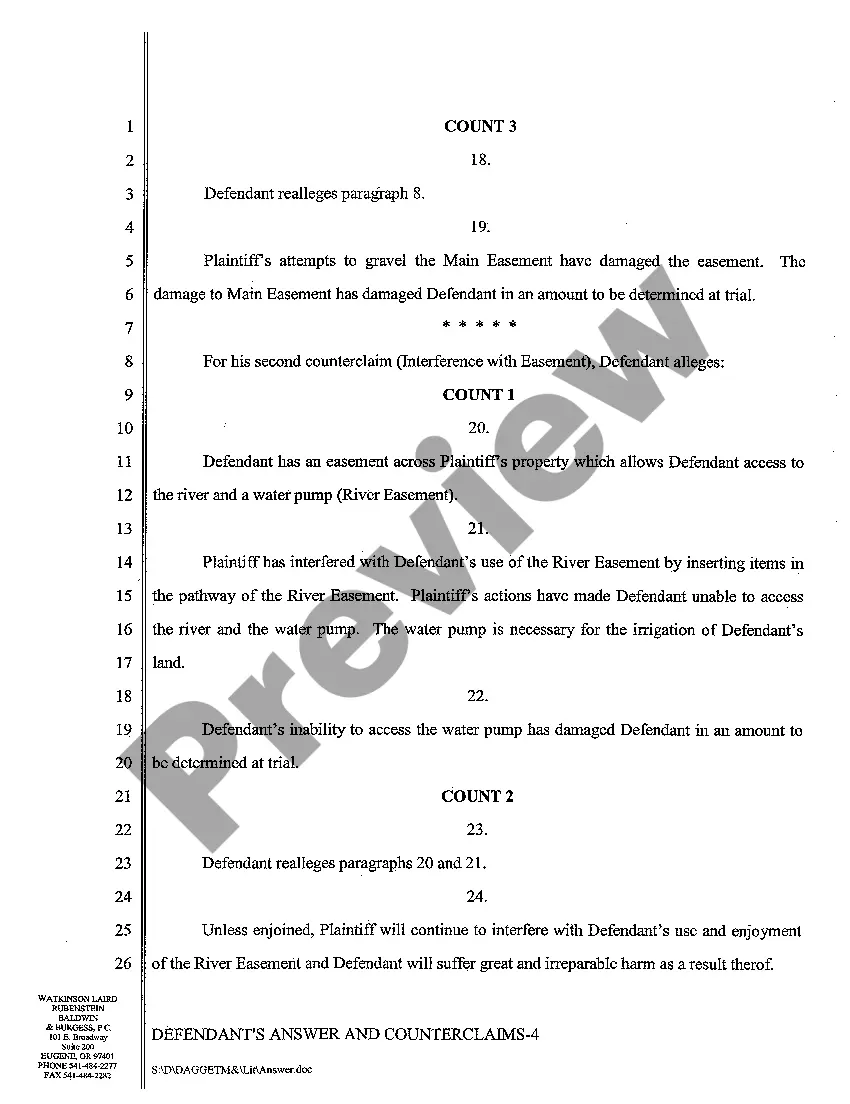 Preview A09 Defendant's Answer and Counterclaims to Amended Complaint
