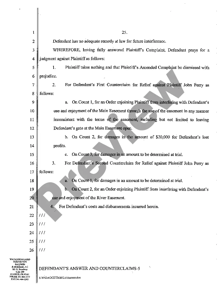 Preview A09 Defendant's Answer and Counterclaims to Amended Complaint