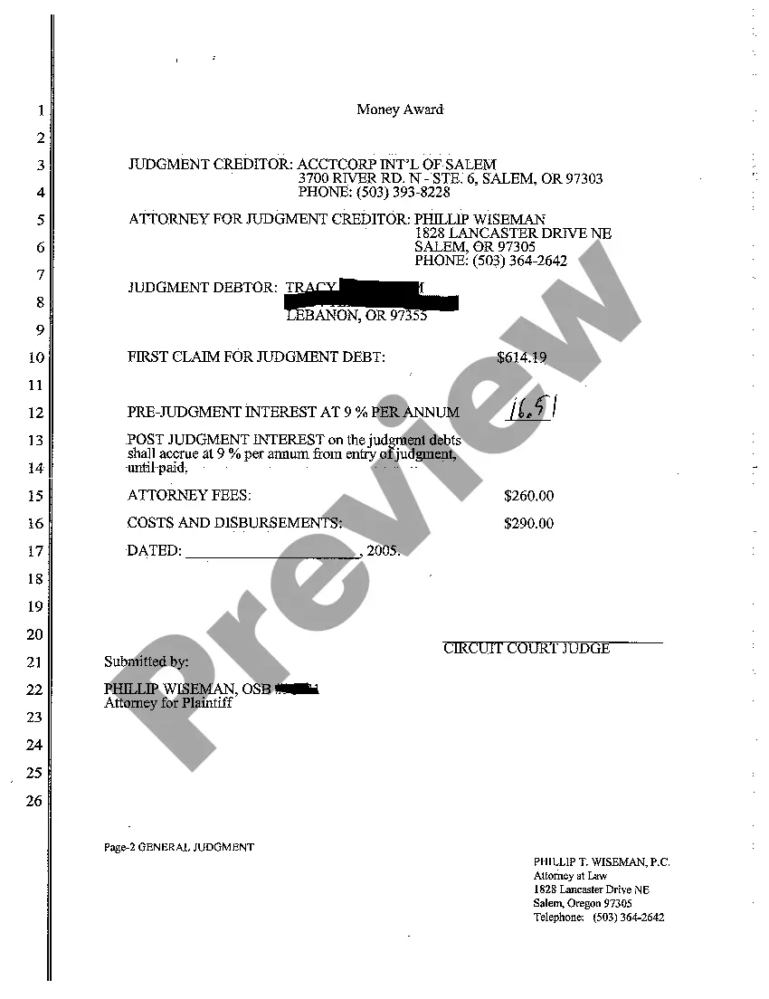 Preview A05 Order of Default against Defendant