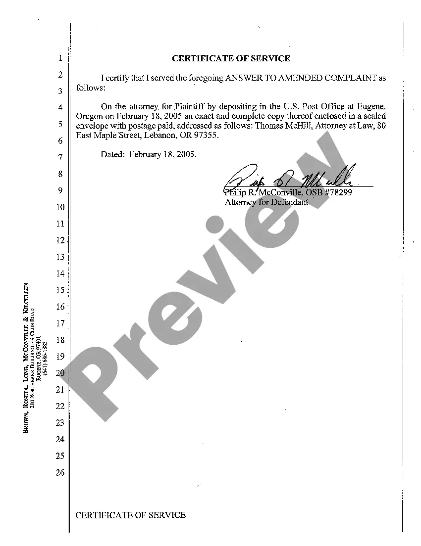 Preview A03 Answer To Amended Complaint of Negligence